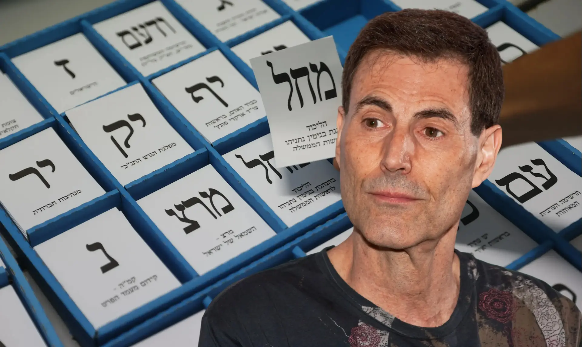 אורי גלר על רקע קלפי בחירות אורי גלר על רקע קלפי בחירות