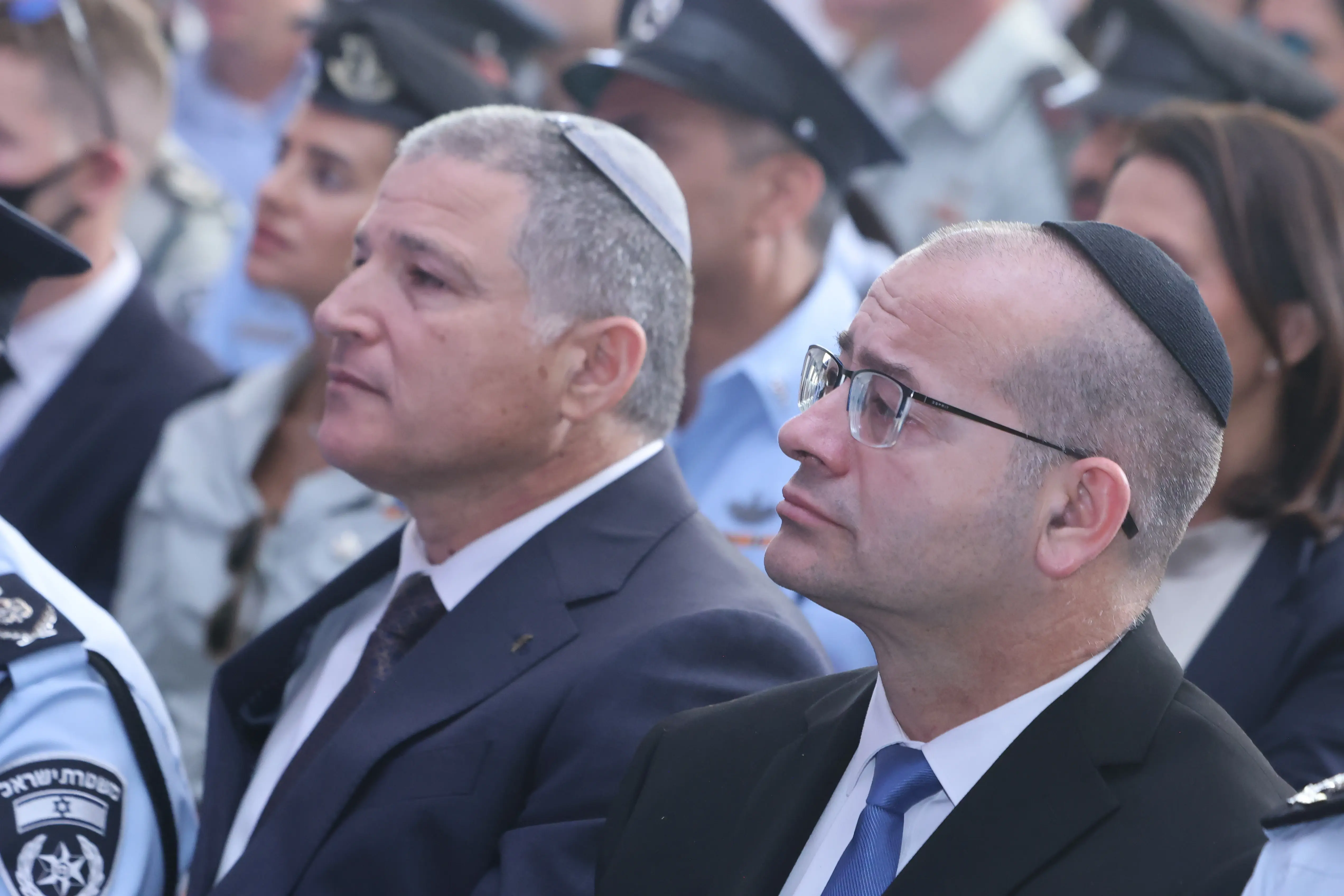 ראש השב"כ דוד זיני, רומן גופמן, טקס האזכרה הממלכתי לחללי שבעה באוקטובר, הר הרצל, 5 באוקטובר 2026