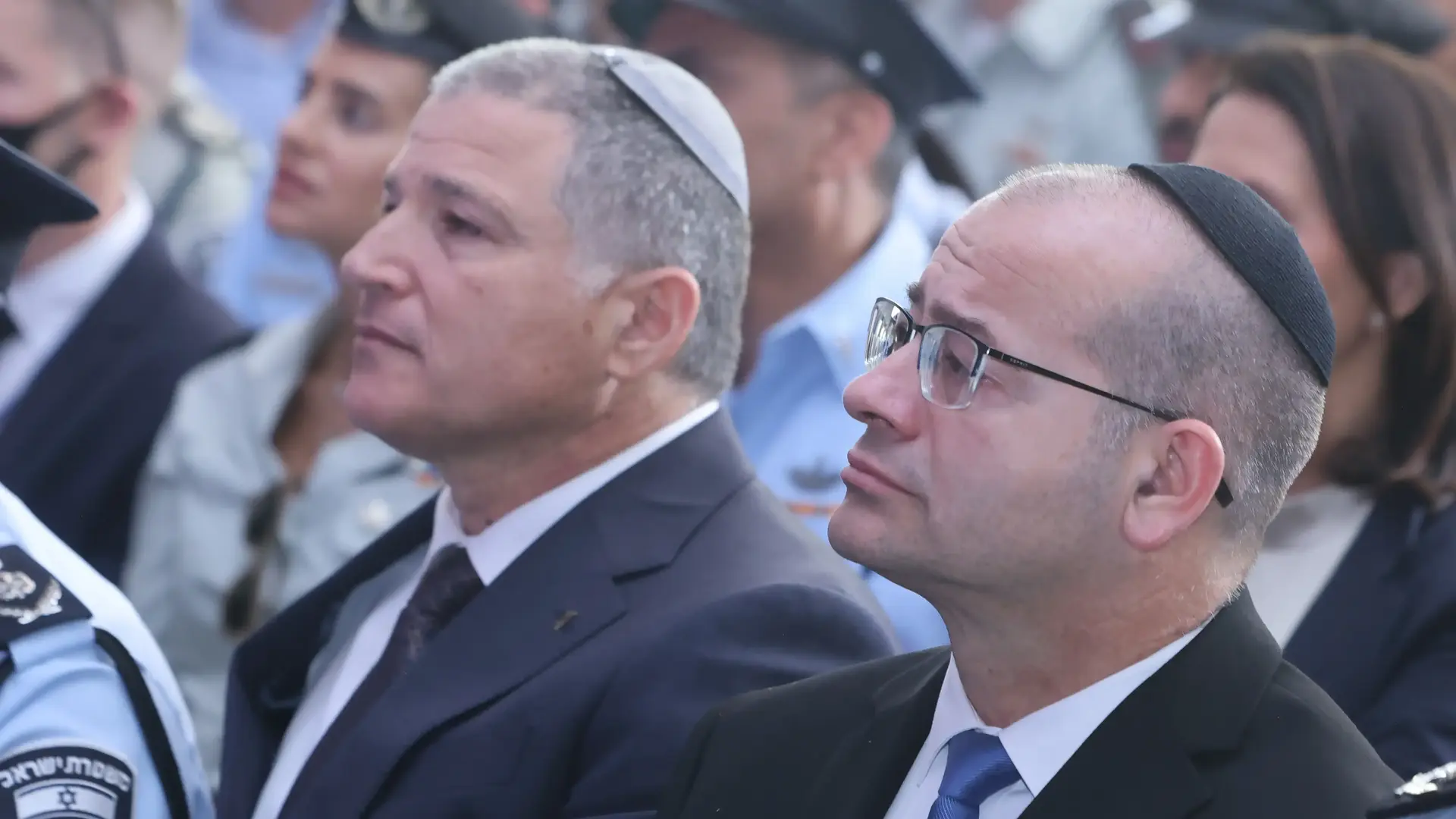 ראש השב"כ דוד זיני, רומן גופמן, טקס האזכרה הממלכתי לחללי שבעה באוקטובר, הר הרצל, 5 באוקטובר 2026 ראש השב"כ דוד זיני, רומן גופמן, טקס האזכרה הממלכתי לחללי שבעה באוקטובר, הר הרצל, 5 באוקטובר 2026
