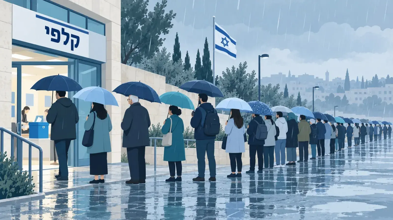 גשם בקלפי: האם ממטרים ביום הבחירות יפגעו באחוזי ההצבעה?