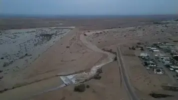 הכביש שקרס בעקבות הגשמים הלילה