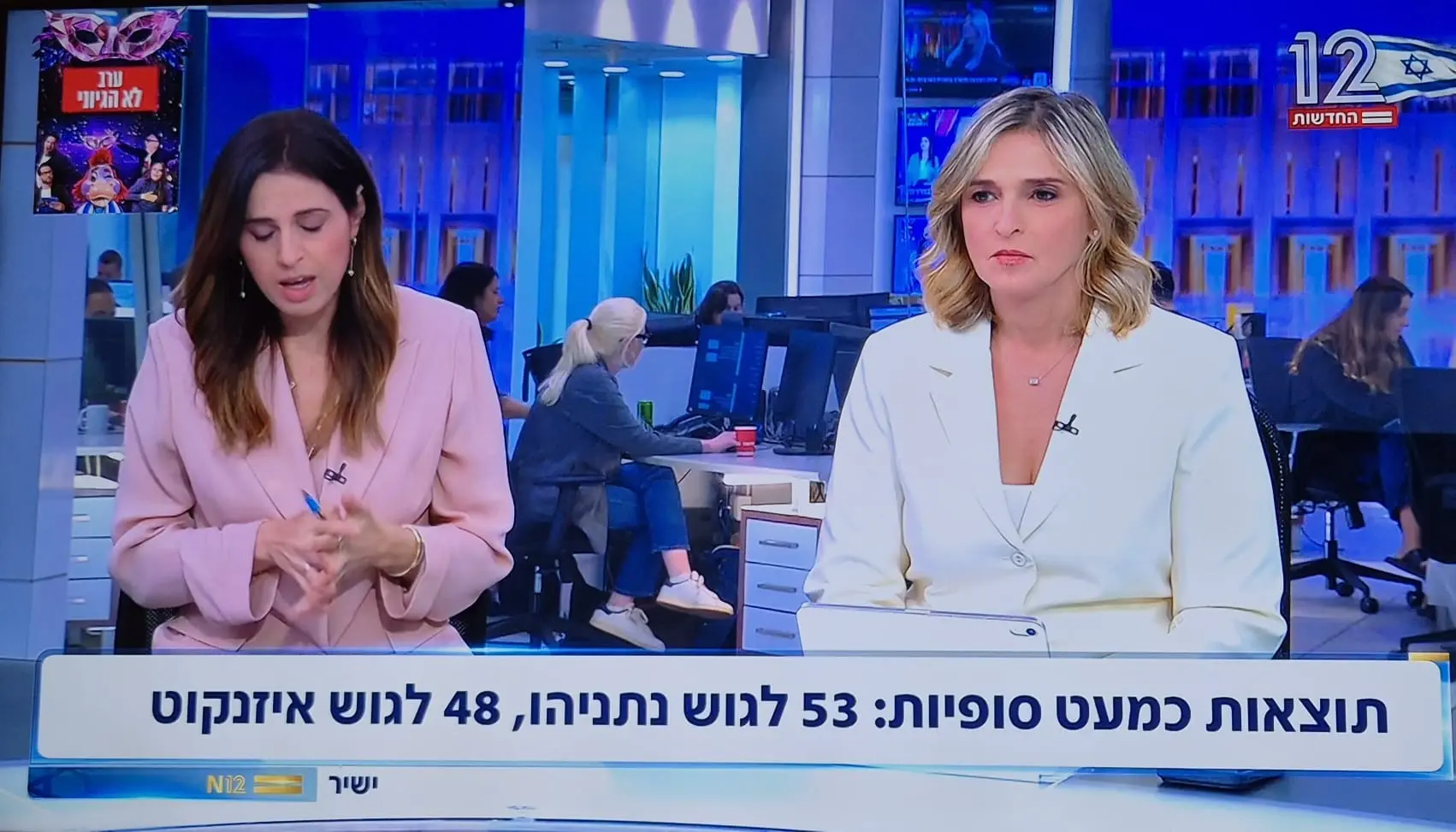 דנה וייס ודפנה ליאל באולפן חדשות 12